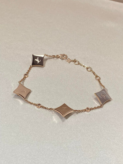 [Marins]STAR 4 MOTIF MOP DIAMOND PINK GOLD BRACELET
