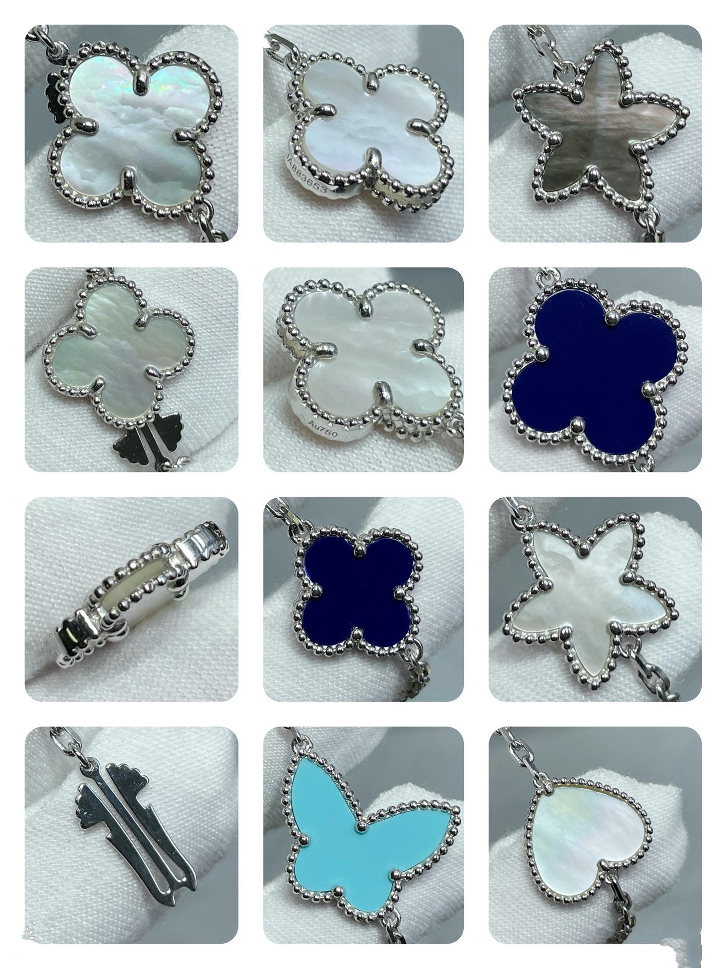 [Marins]LUCKY CLOVER SILVER 11 MOTIF NECKLACE