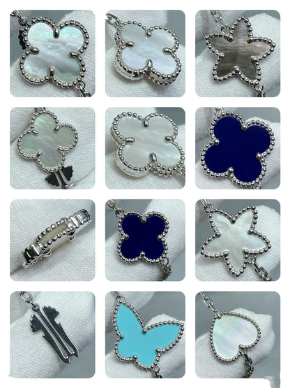 [Marins]LUCKY CLOVER SILVER 11 MOTIF NECKLACE