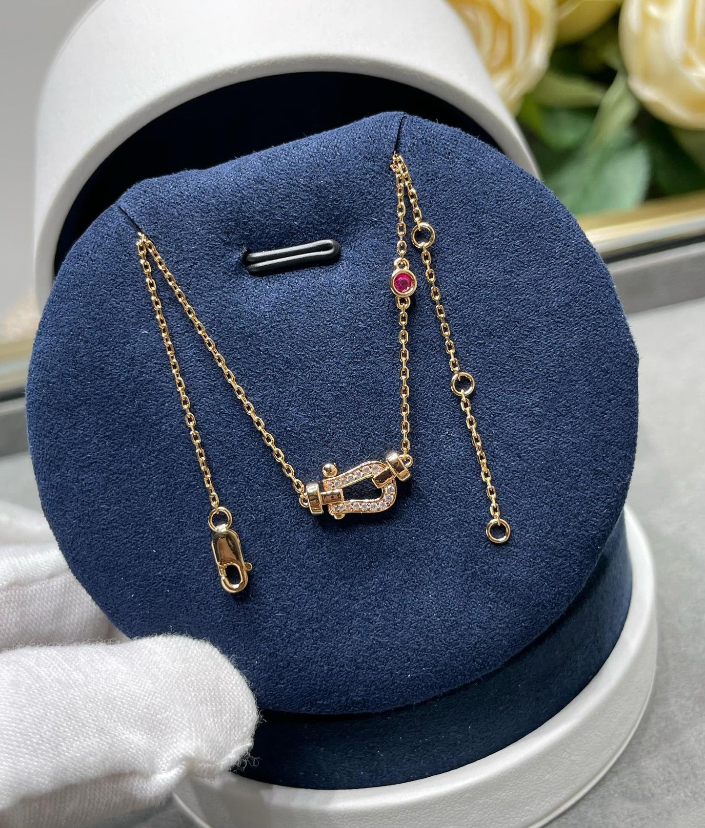[Marins]FORCE 10 DIAMOND PINK GOLD NECKLACE