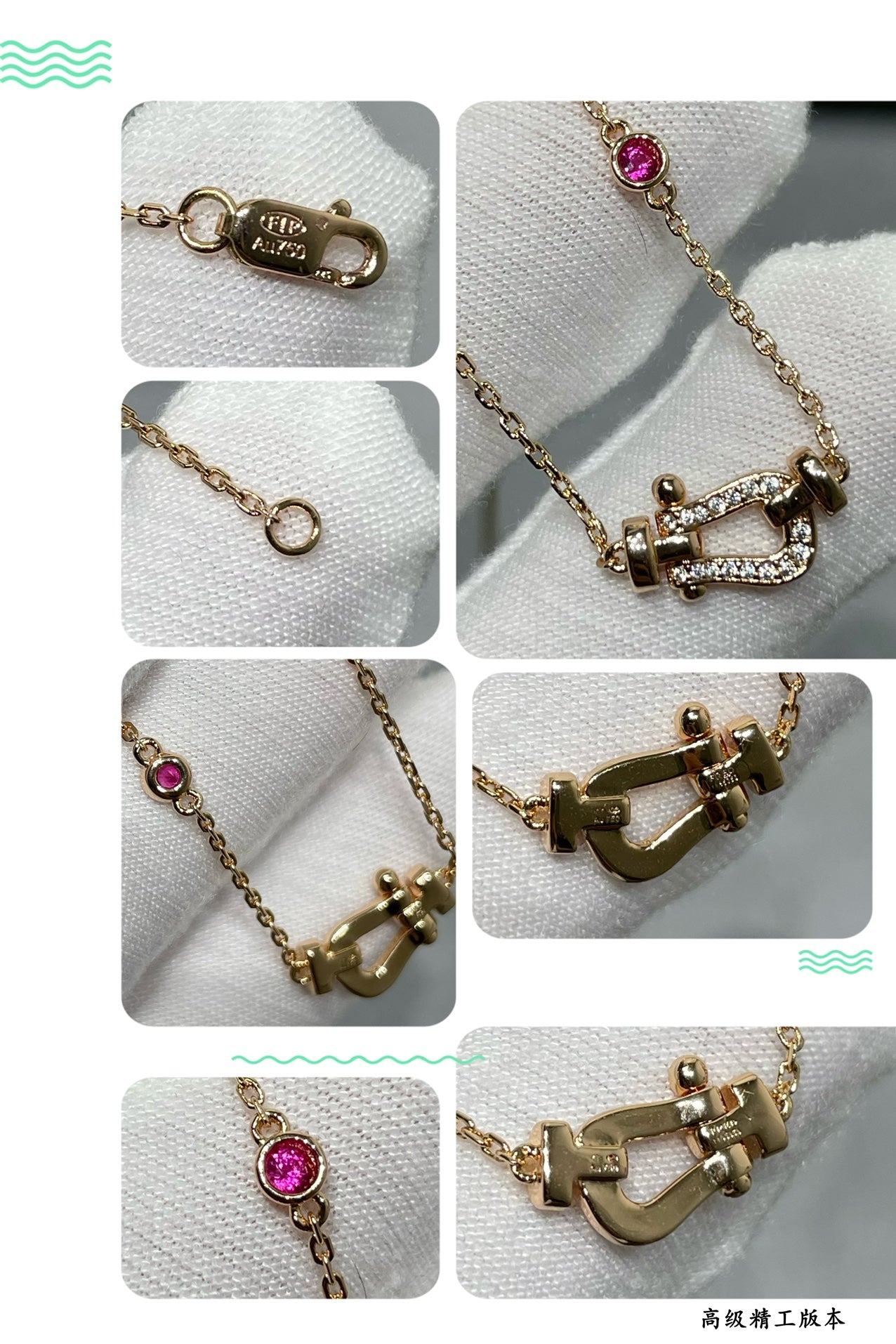[Marins]FORCE 10 DIAMOND PINK GOLD NECKLACE