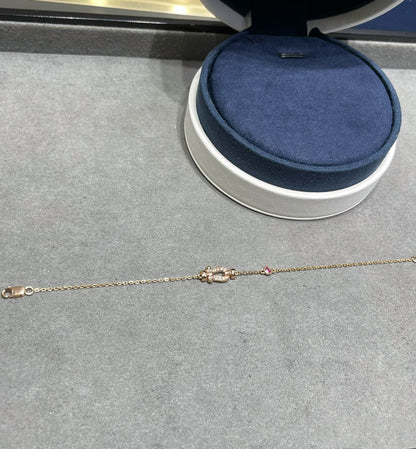 [Marins]FORCE 10 DIAMOND CHAIN LINK PINK GOLD BRACELET
