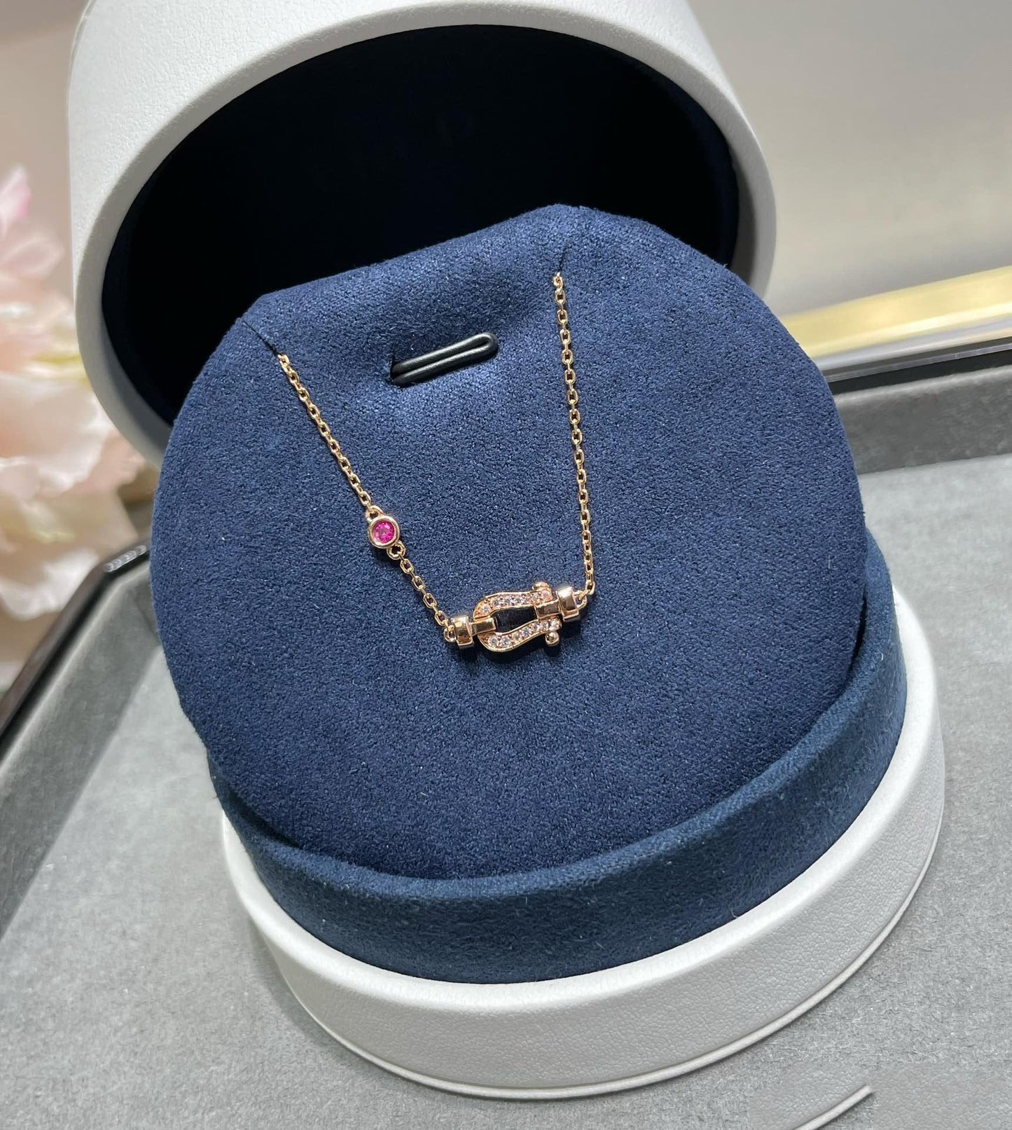 [Marins]FORCE 10 DIAMOND CHAIN LINK PINK GOLD BRACELET