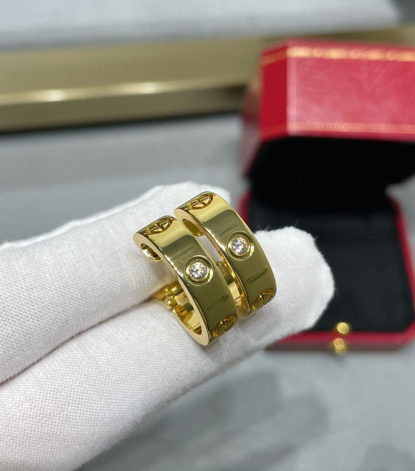 [Marins]LOVE 5.5MM 1 DIAMOND EARRINGS