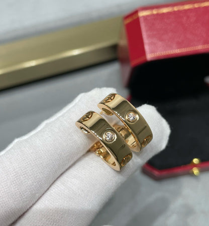 [Marins]LOVE 5.5MM 1 DIAMOND EARRINGS
