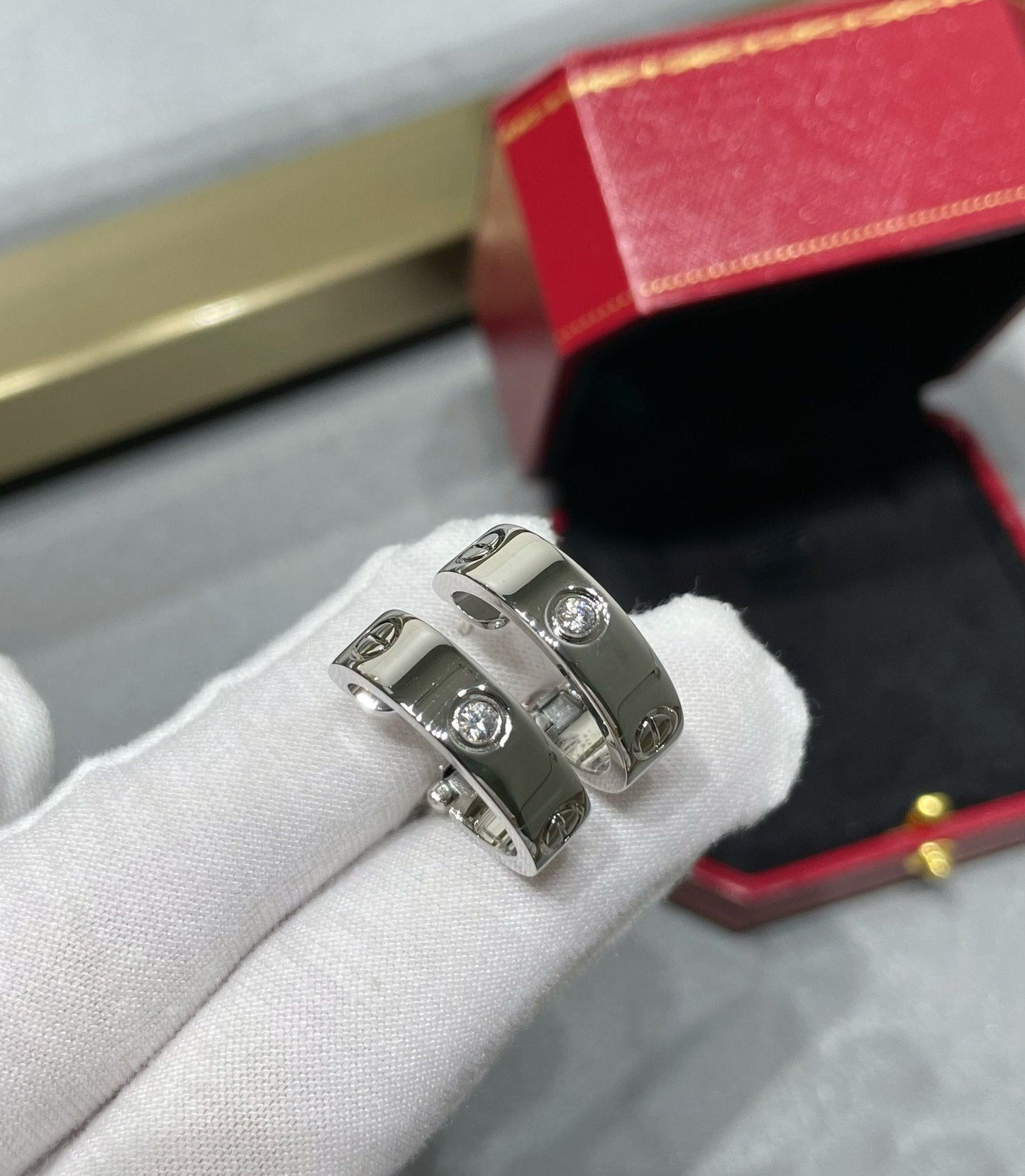 [Marins]LOVE 5.5MM 1 DIAMOND EARRINGS