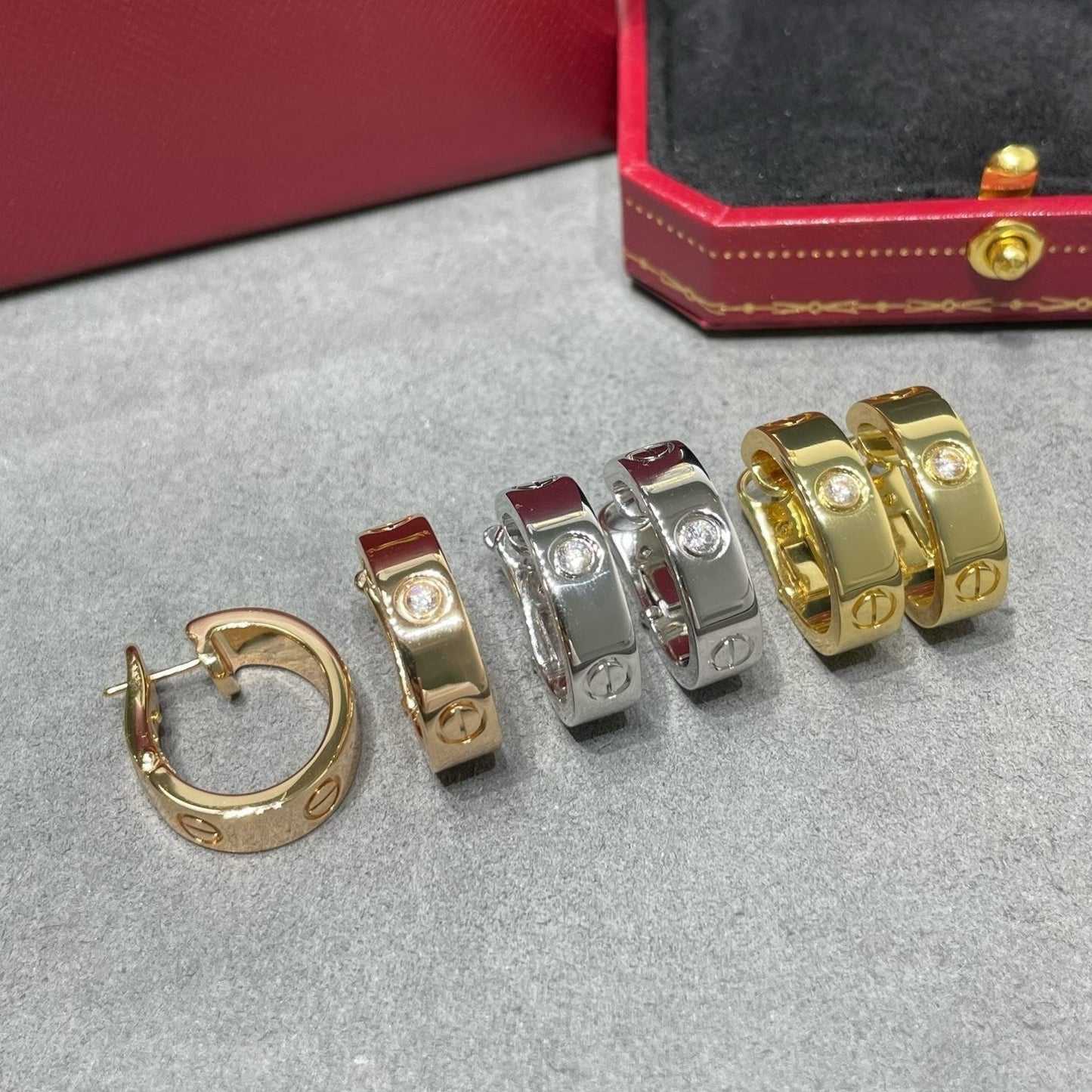 [Marins]LOVE 5.5MM 1 DIAMOND EARRINGS