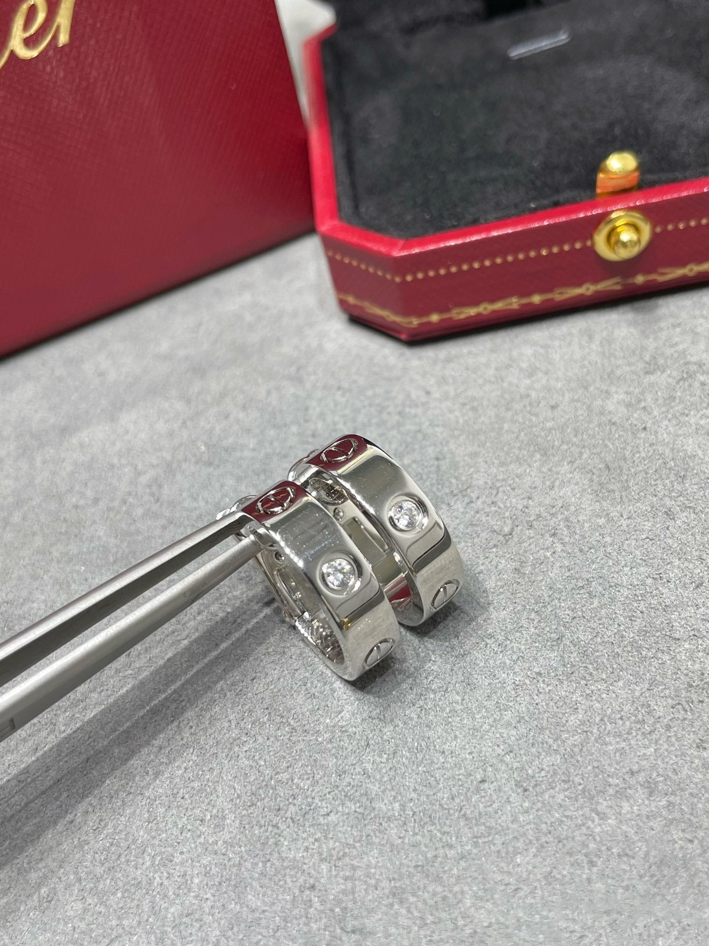 [Marins]LOVE 5.5MM 1 DIAMOND EARRINGS