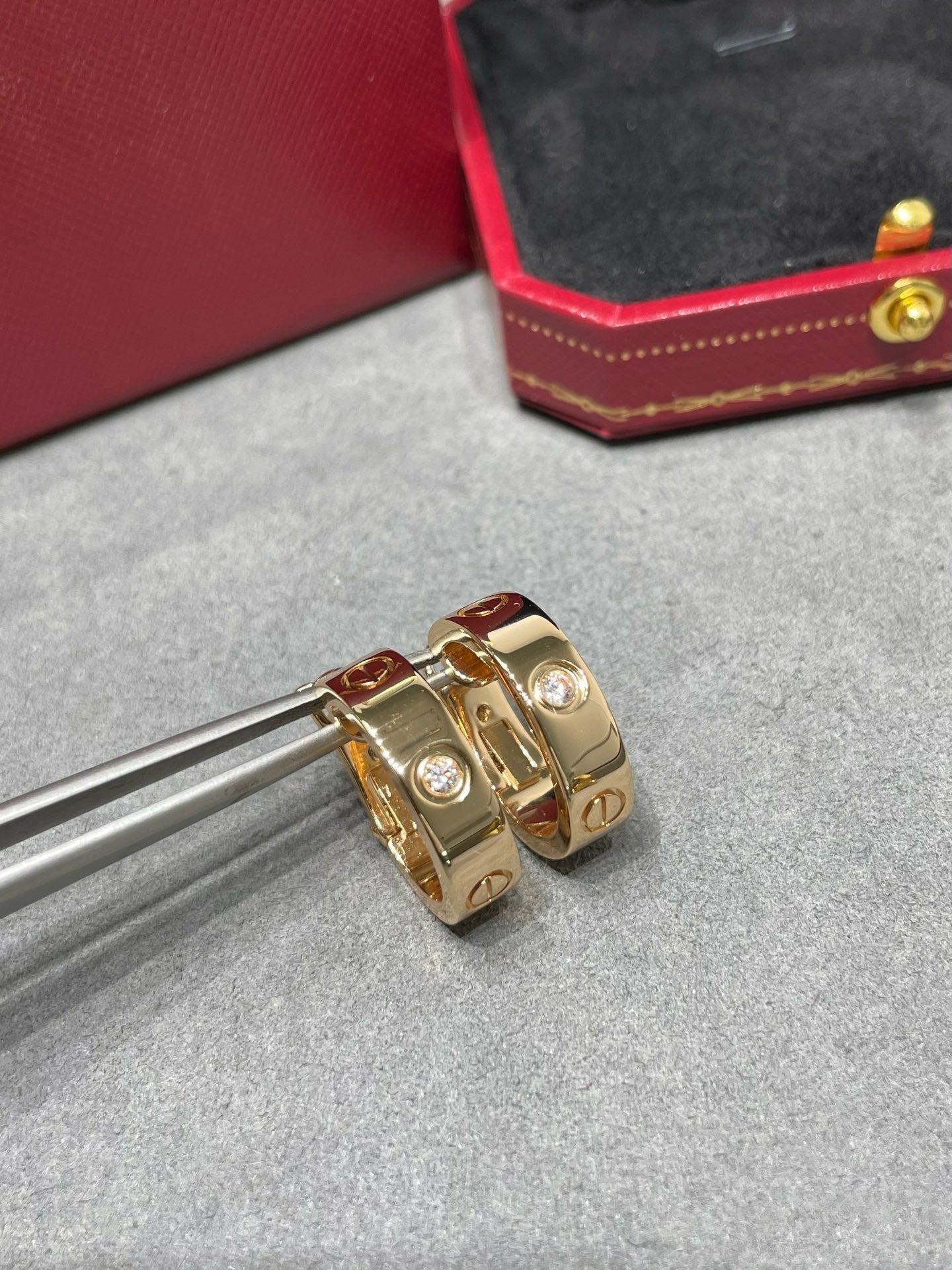 [Marins]LOVE 5.5MM 1 DIAMOND EARRINGS