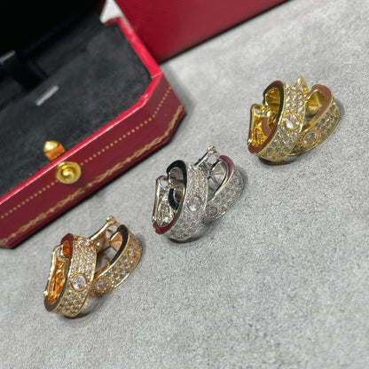 [Marins]LOVE 5.5MM DIAMOND PAVED EARRINGS