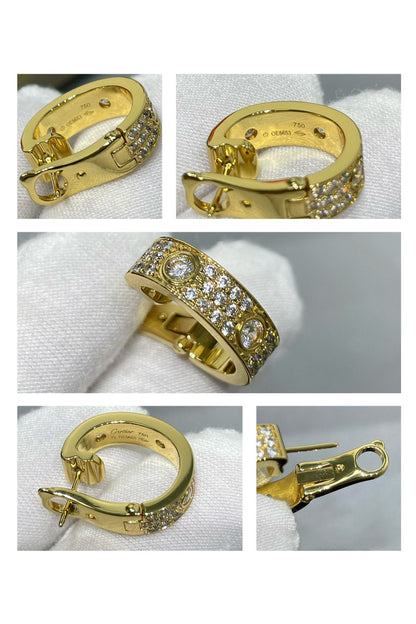 [Marins]LOVE 5.5MM DIAMOND PAVED EARRINGS
