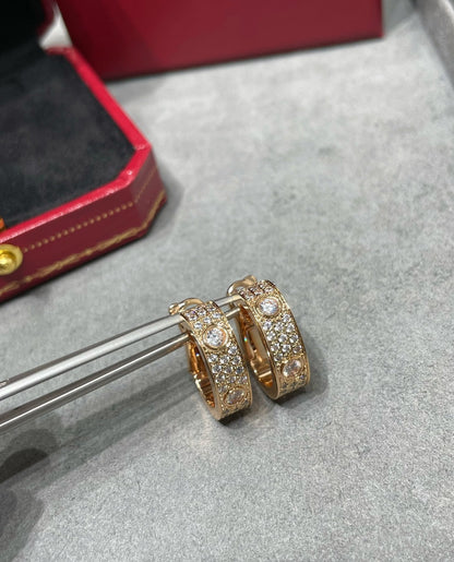 [Marins]LOVE 5.5MM DIAMOND PAVED EARRINGS