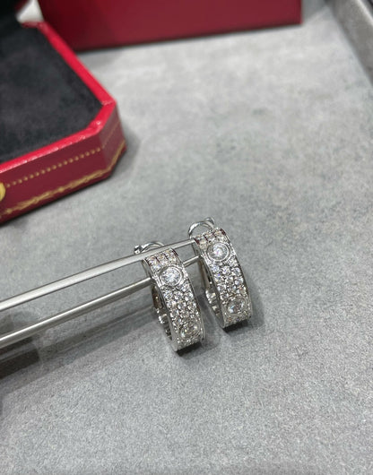 [Marins]LOVE 5.5MM DIAMOND PAVED EARRINGS