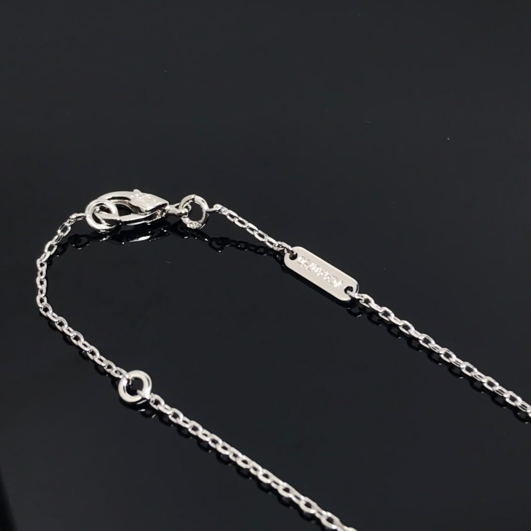 [Marins]CLOVER PIETERSITE SILVER LONG NECKLACE