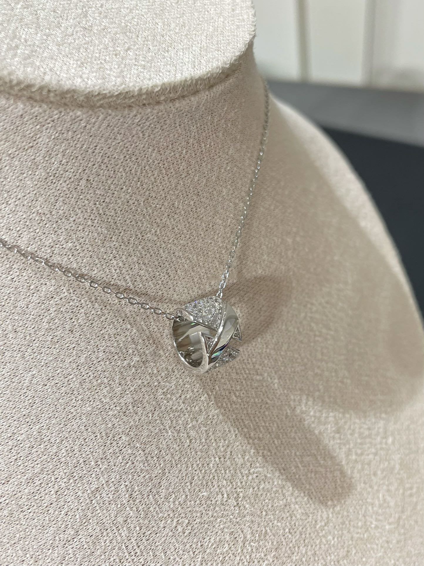 [Marins]LIENS EVIDENCE DIAMOND PAVED NECKLACE
