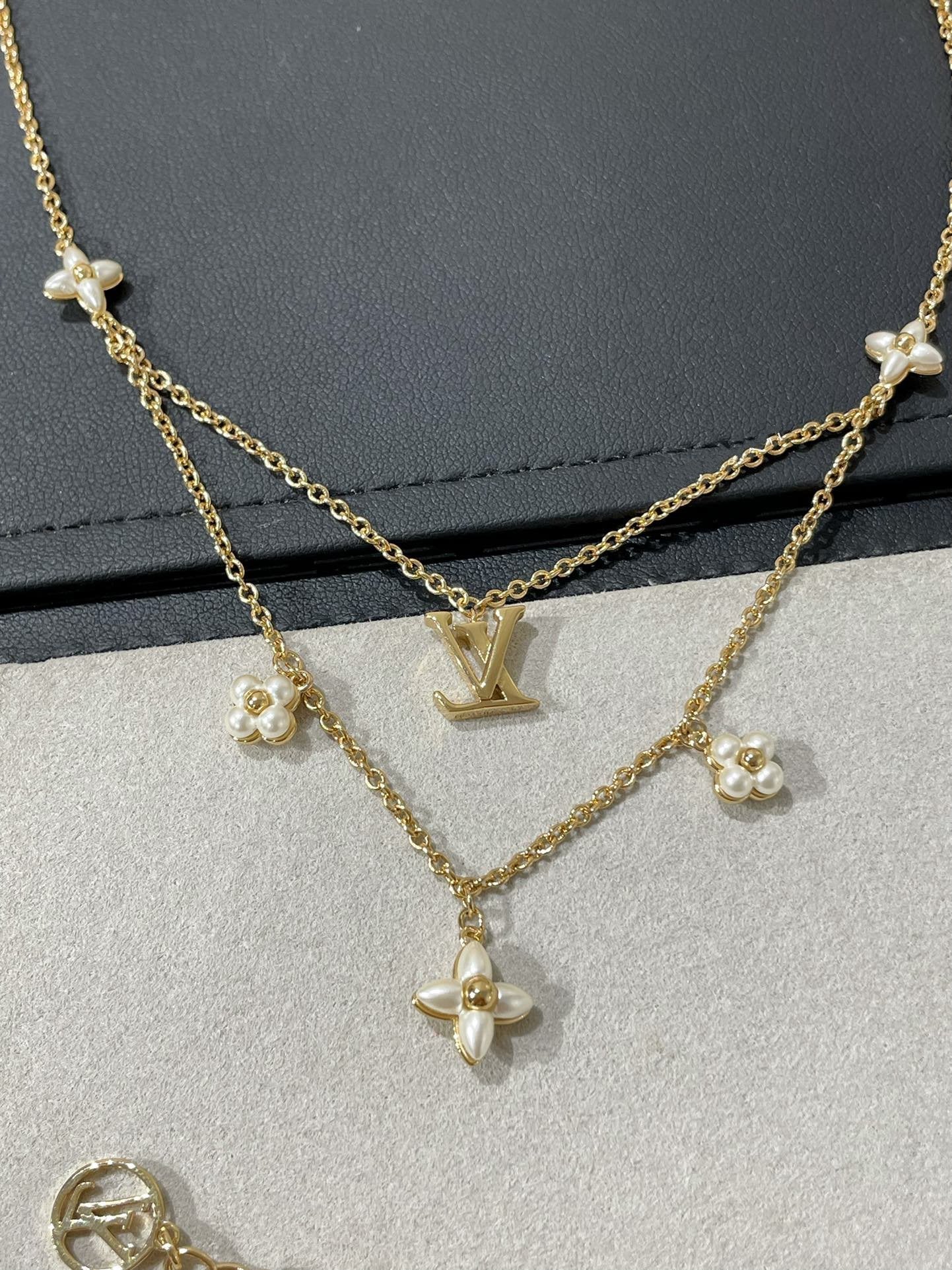 [Marins]FLOWERGRAM GOLD MOP DOUBLE ROW NECKLACE