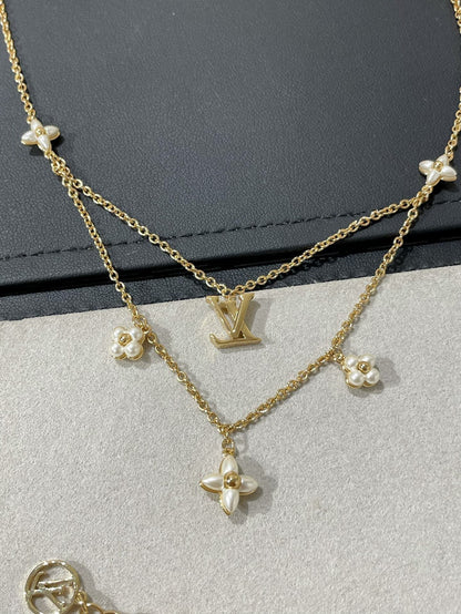 [Marins]FLOWERGRAM GOLD MOP DOUBLE ROW NECKLACE