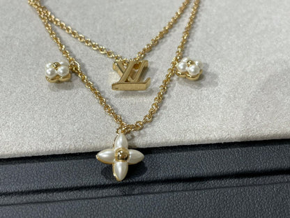 [Marins]FLOWERGRAM GOLD MOP DOUBLE ROW NECKLACE