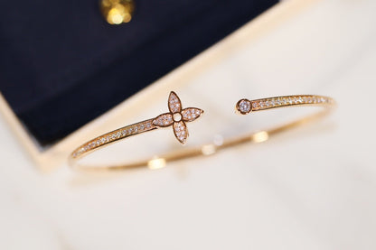 [Marins]IDYLLE GOLD OPEN BRACELET DIAMOND PAVED