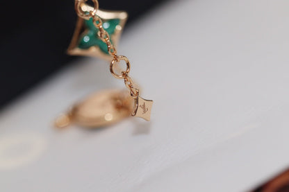 [Marins]STAR AND SUN 4 MOTIF PINK GOLD MALACHITE BRACELET