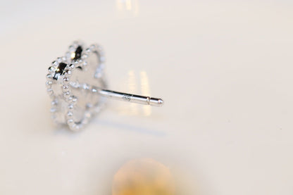 [Marins]CLOVER MINI TURQUOISE SILVER STUD EARRINGS