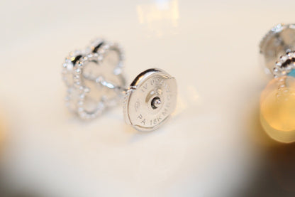 [Marins]CLOVER MINI TURQUOISE SILVER STUD EARRINGS