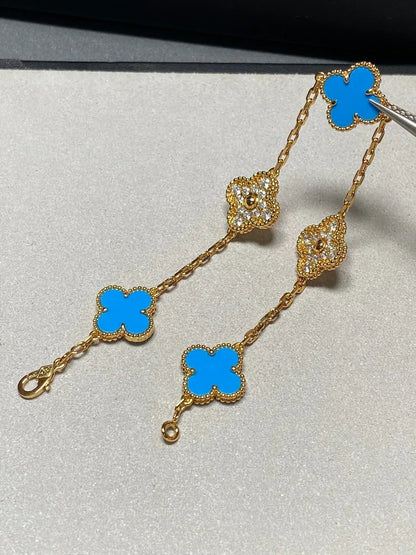 [Marins] CLOVER 5 MOTIF BLUE AGATE BRACELET COLLECTION
