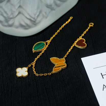 [Marins]LUCKY SPRING 5 MOTIF GOLD BRACELET