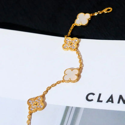 [Marins]CLOVER WHITE PEARL MOP 5 MOTIF BRACELET COLLECTION