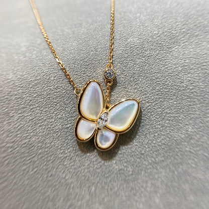 [Marins]BUTTERFLY MOP DIAMOND NECKLACE