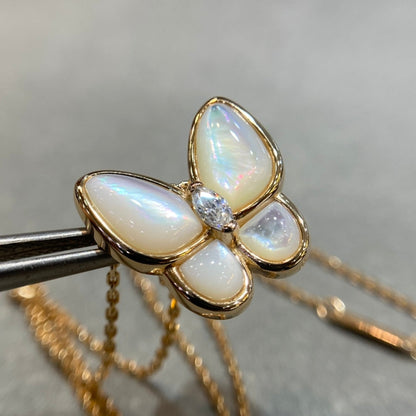 [Marins]BUTTERFLY MOP DIAMOND NECKLACE