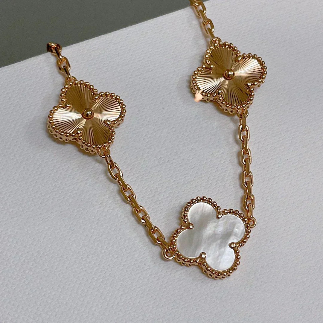 [Marins]CLOVER WHITE PEARL MOP 5 MOTIF BRACELET COLLECTION