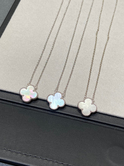 [Marins]CLOVER MEDIUM SILVER WHITE MOP NECKLACE
