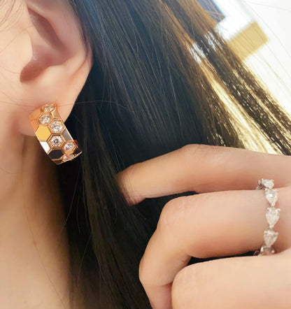 [Marins]BEE LOVE DIAMOND HOOP EARRINGS
