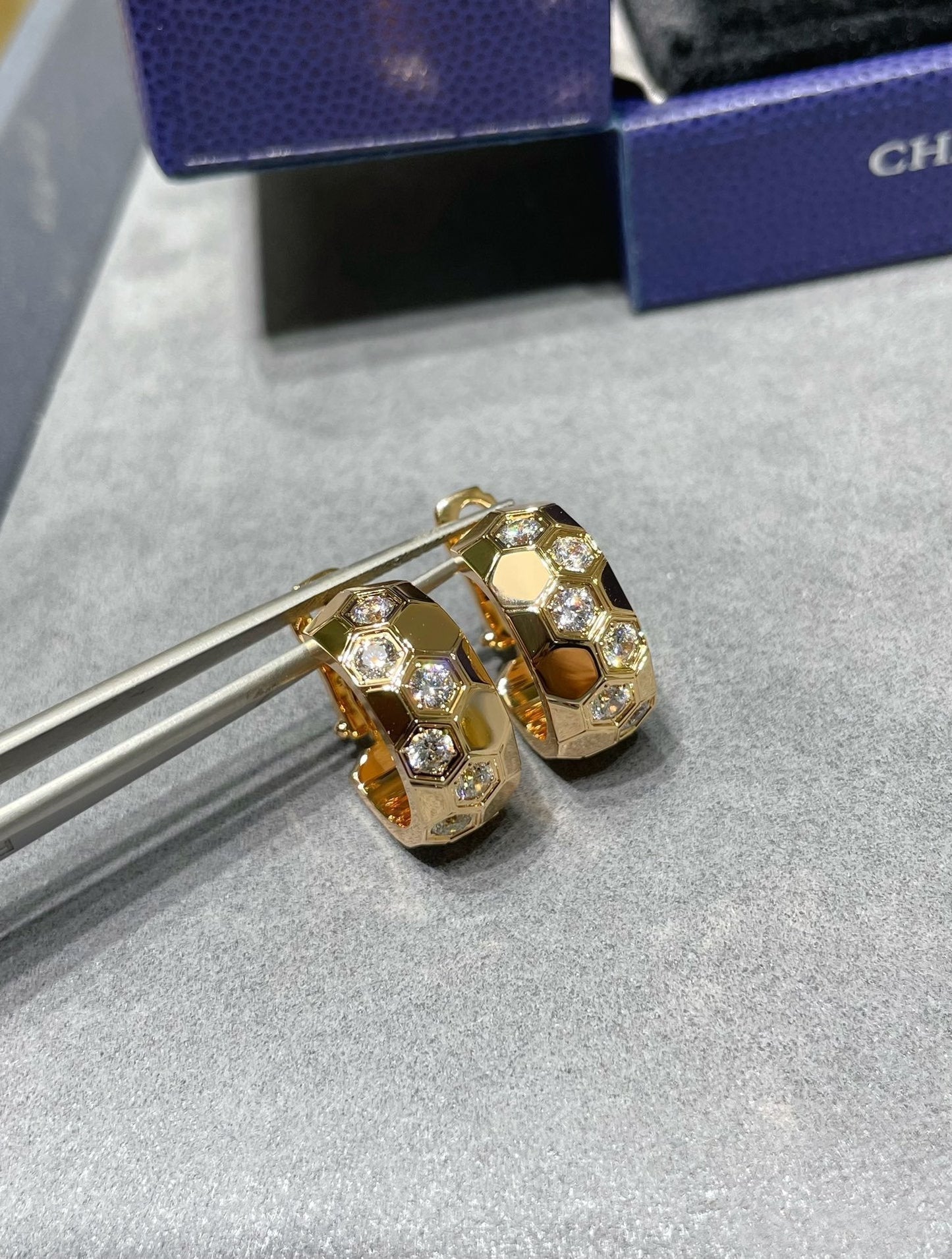 [Marins]BEE LOVE DIAMOND HOOP EARRINGS