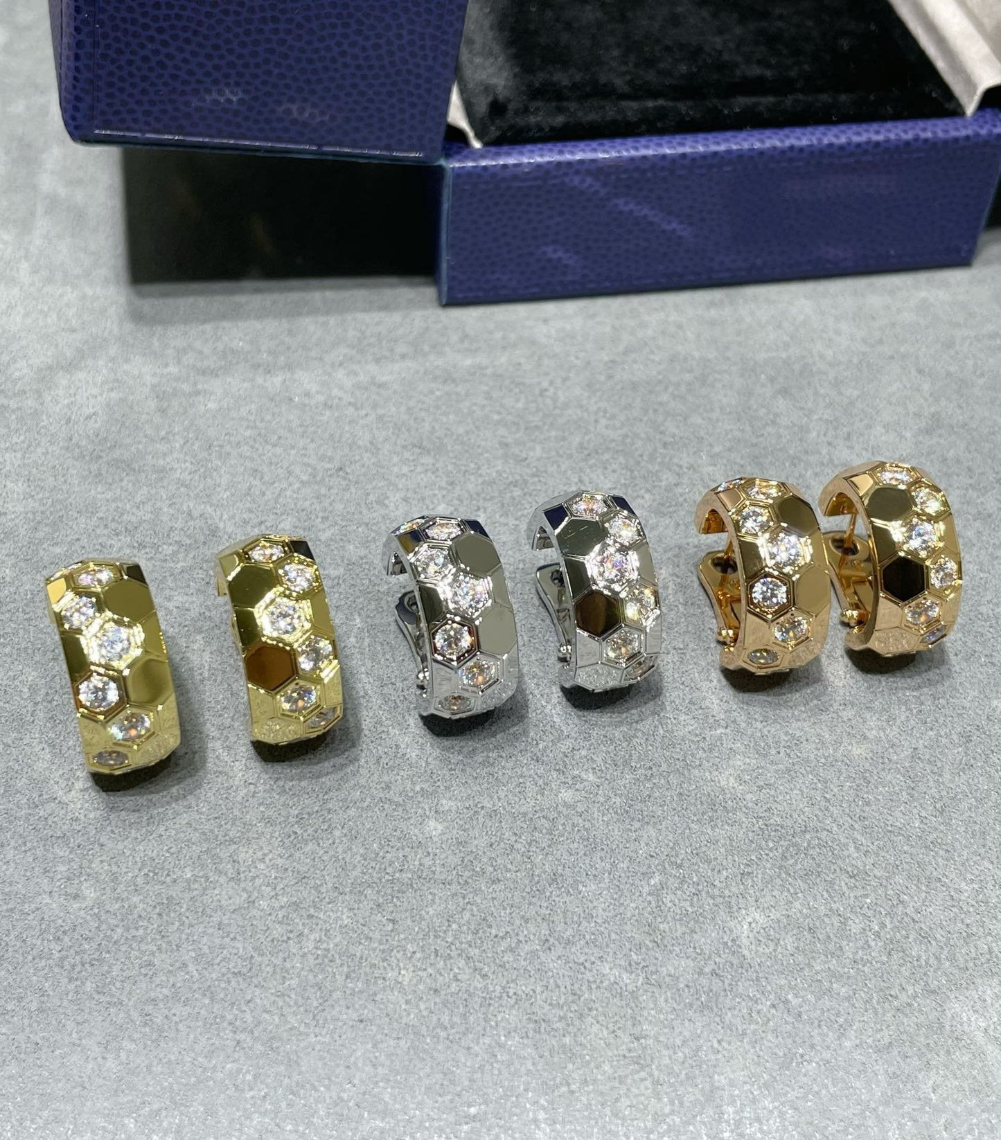 [Marins]BEE LOVE DIAMOND HOOP EARRINGS