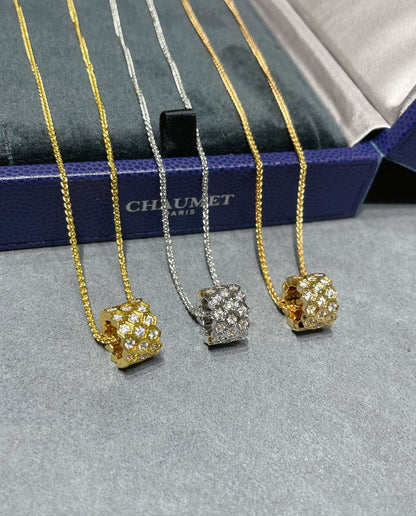 [Marins]BEE LOVE DIAMOND PAVED 3 ROW NECKLACE