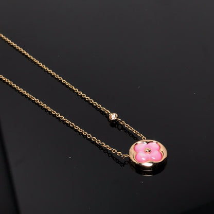 [Marins]COLOR BLOSSOM PINK MOP SUN GOLD NECKLACE