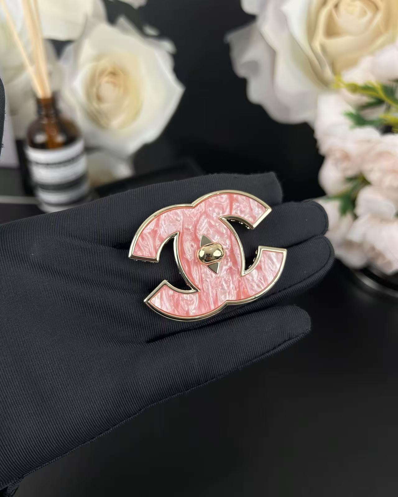 [Marins]Pink Resin Classic Brooch 5cm