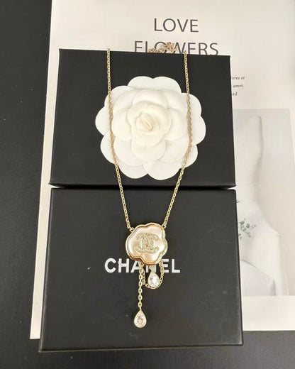 [Marins]Cloud Pearl Mother-of-Pearl Diamond Chain Pendant Necklace