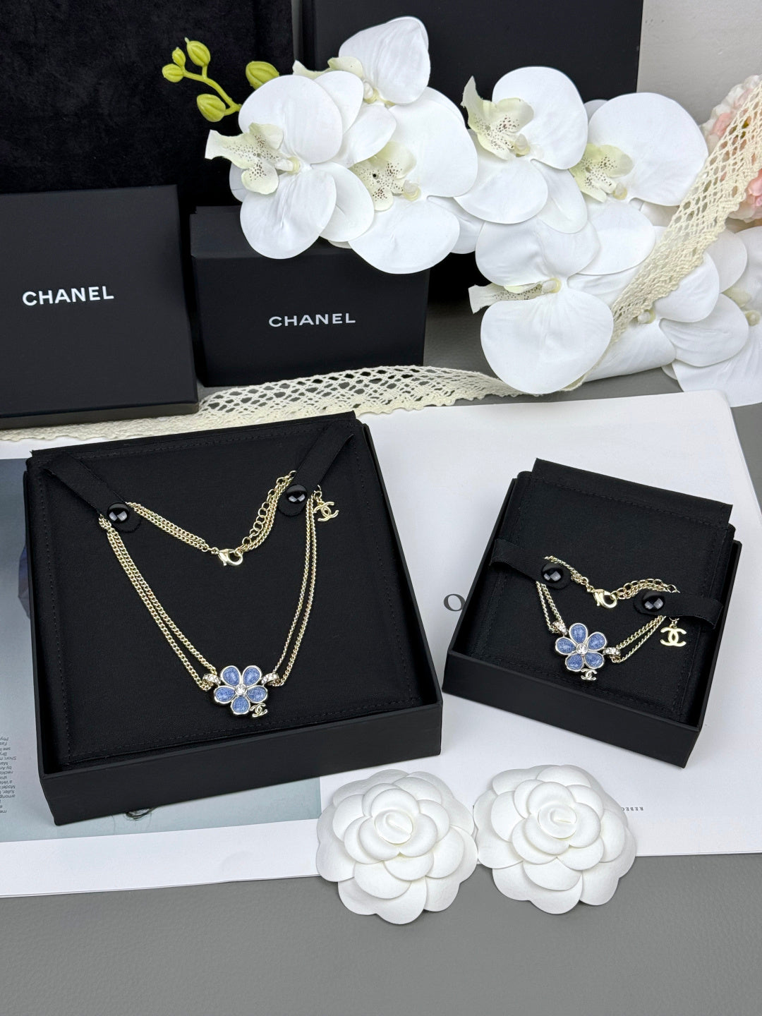 [Marins]VOLTE New Blue Floral Double-Layer Bracelet