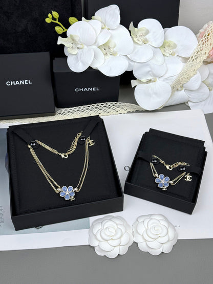 [Marins]VOLTE New Blue Floral Double-Layer Bracelet