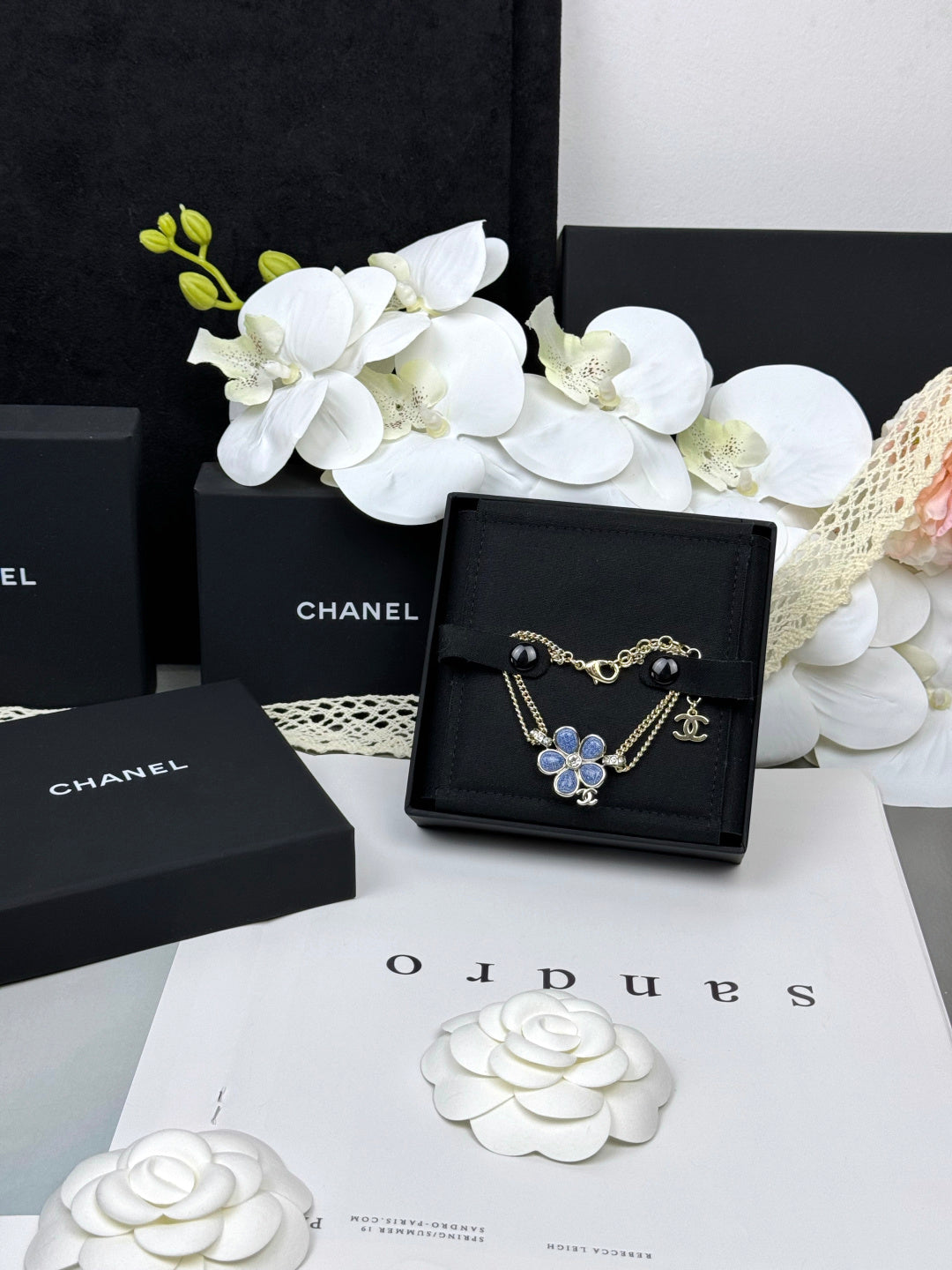 [Marins]VOLTE New Blue Floral Double-Layer Bracelet