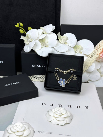 [Marins]VOLTE New Blue Floral Double-Layer Bracelet