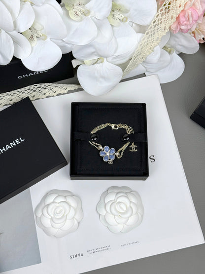 [Marins]VOLTE New Blue Floral Double-Layer Bracelet