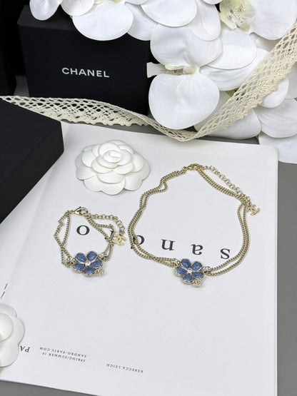[Marins]VOLTE New Blue Floral Double-Layer Bracelet