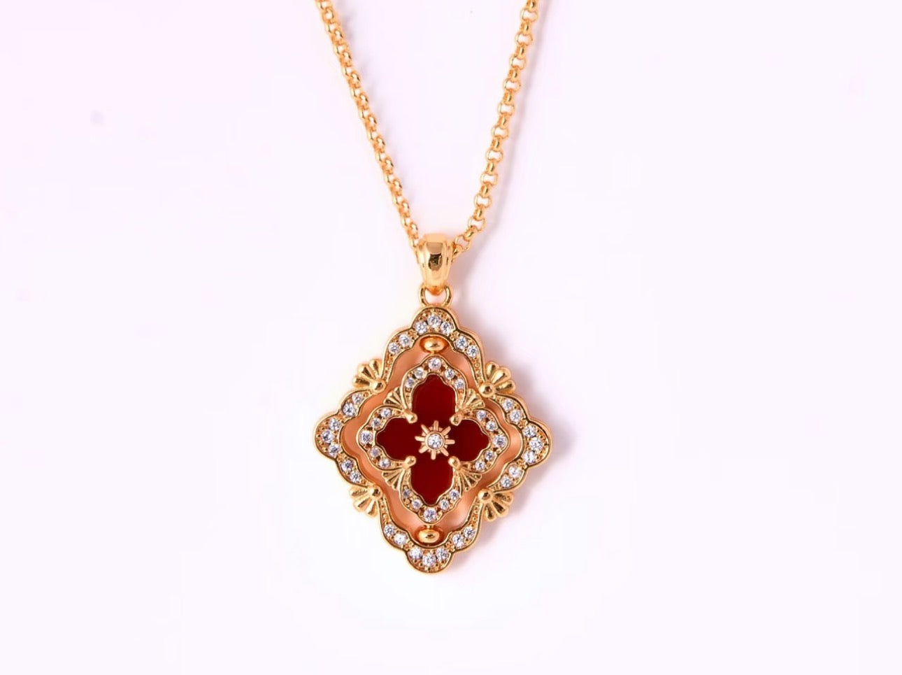 [Marins] B.C.L ENAMEL ROTATING SINGLE-DIAMOND NECKLACE£¨Various colors£©