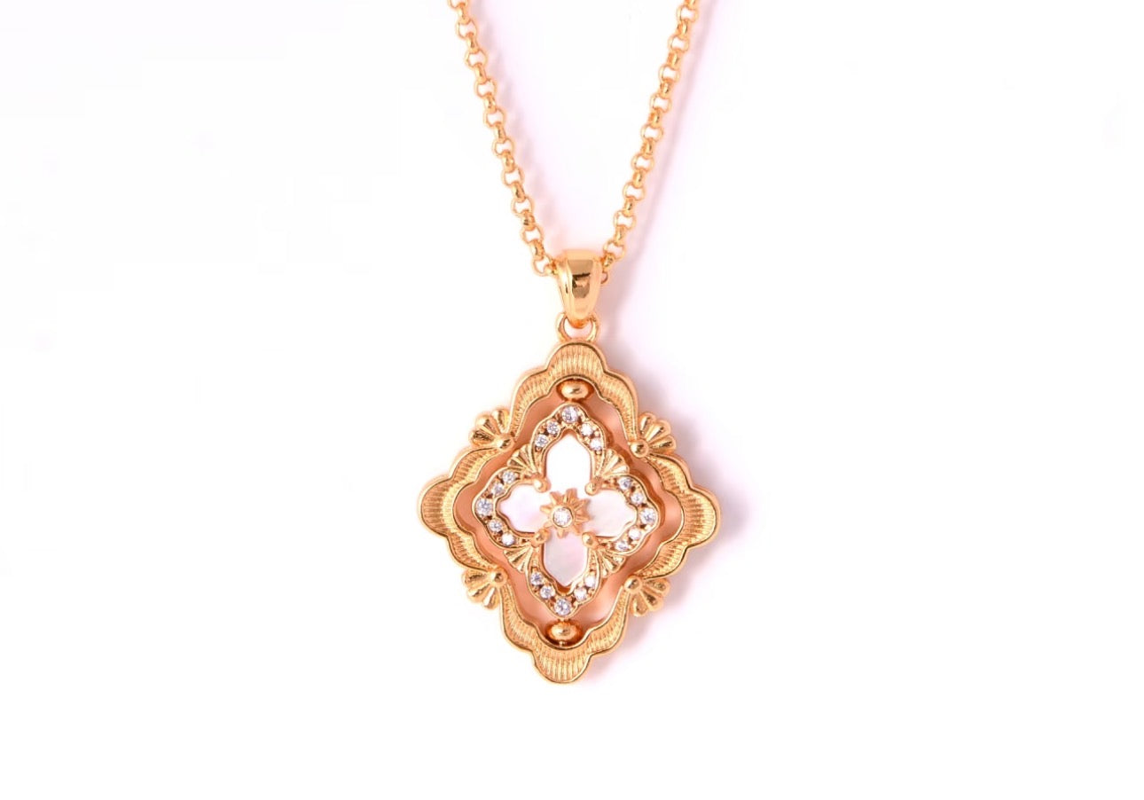 [Marins] B.C.L ENAMEL ROTATING SINGLE-DIAMOND NECKLACE£¨Various colors£©