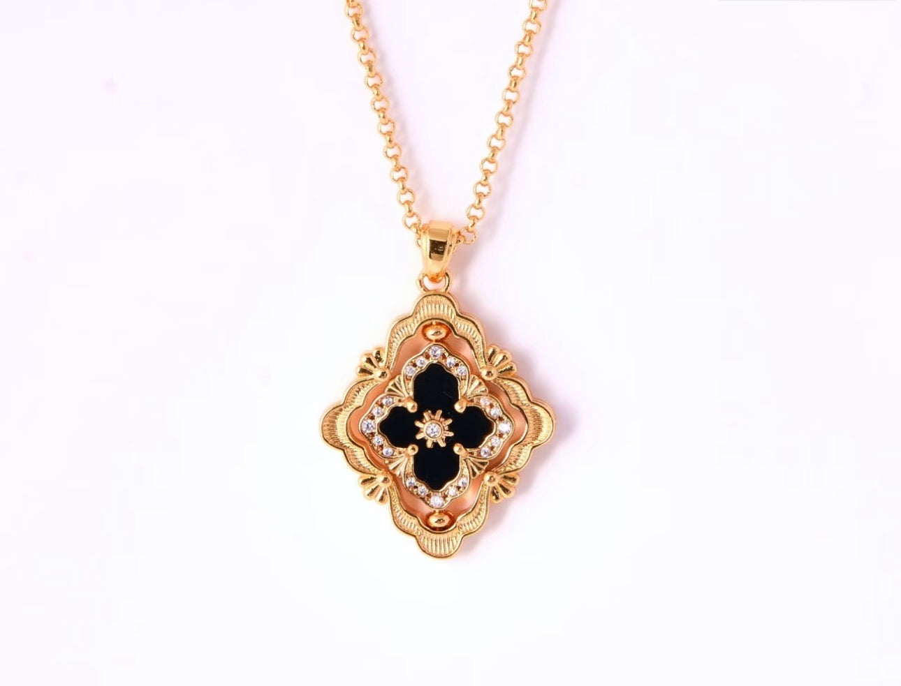 [Marins] B.C.L ENAMEL ROTATING SINGLE-DIAMOND NECKLACE£¨Various colors£©
