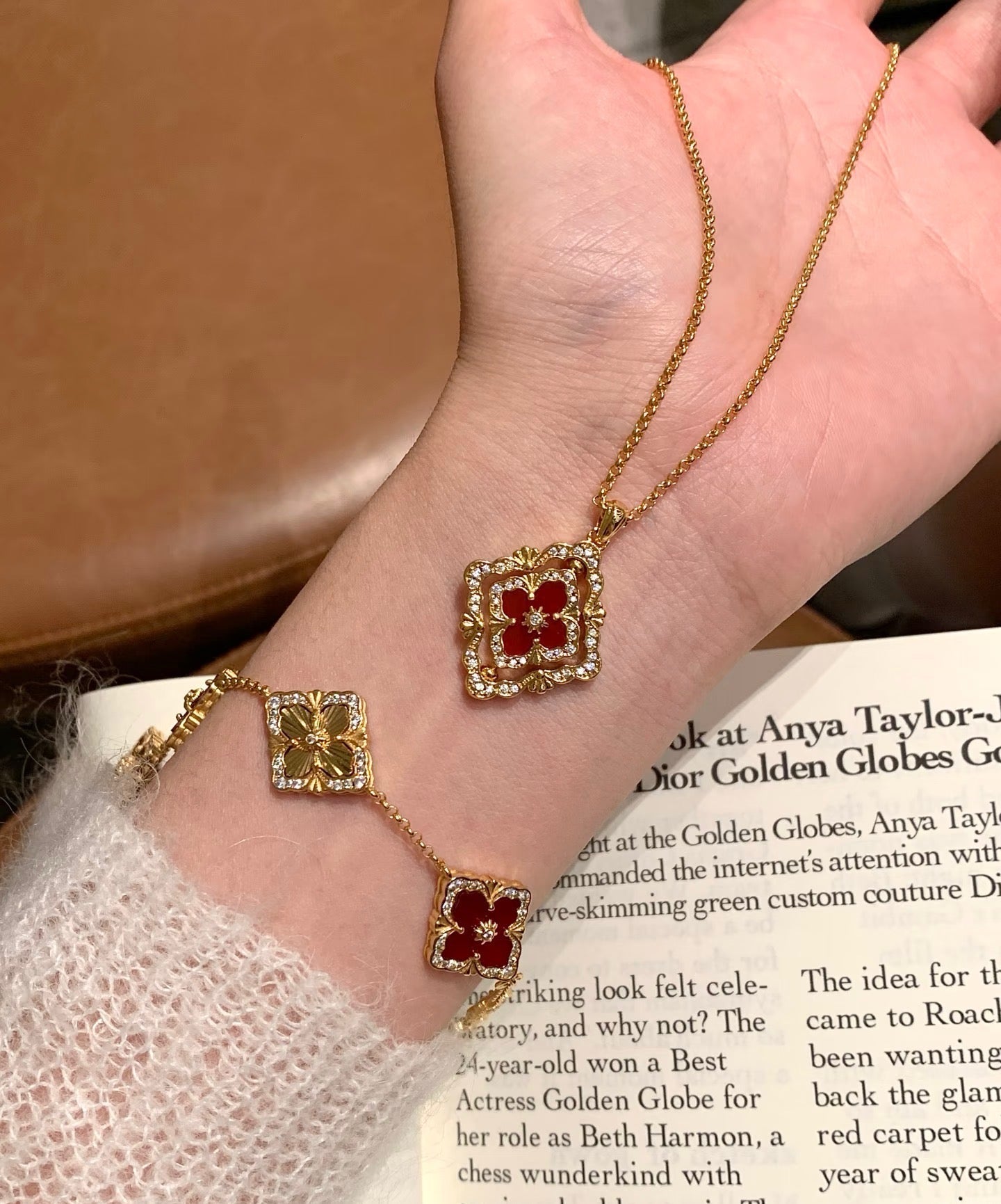 [Marins] B.C.L ENAMEL ROTATING SINGLE-DIAMOND NECKLACE£¨Various colors£©